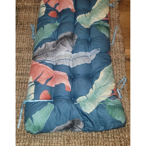 Tropic Floral Indoor/Outdoor Chaise Lounge Cushion with Ties & Top Wrap *Plush* - Picture 1 of 14
